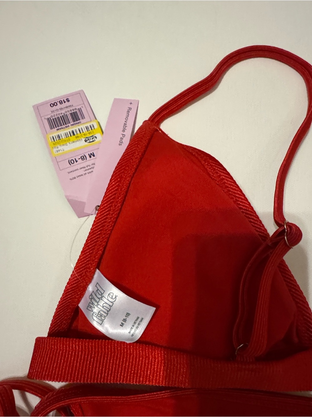 Wild Fable Red Ribbed Triangle Bikini Set - Picture 3 of 5